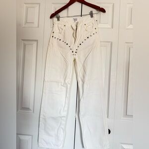 Reformation White Jeans with details